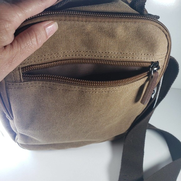 Verlenpaple Unisex Canvas Shoulder/Crossbody Bag Travel Sight See Multi-Pockets - Picture 8 of 14